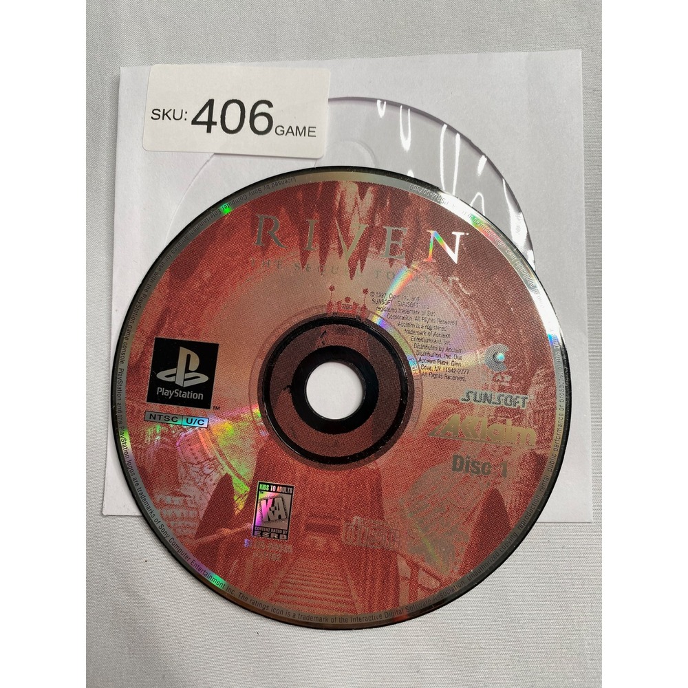 Riven The Sequel to Myst Sony PlayStation PS1 disc 1 only